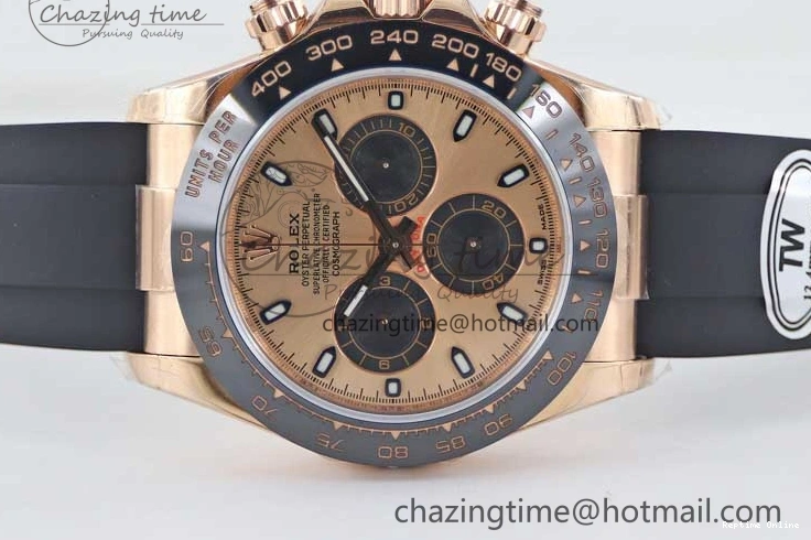 0202 WrinkleFree Daytona 116515 RG TWF 1:1 Best Edition 904L Steel RG Black Dial on Oysterflex Strap A 2417